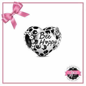 Bee Happy Heart Charm